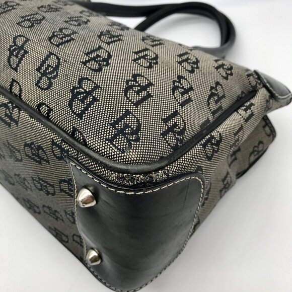 Dooney & Bourke Black Canvas & Leather Convertible Satchel With Wallets - Picture 8 of 11